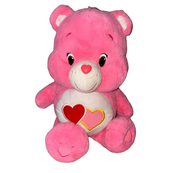 Care Bears Love A Lot Bear 14" Plush Stuffed Animal Toy Double Hearts Pink 2015 - Picture 1 of 9